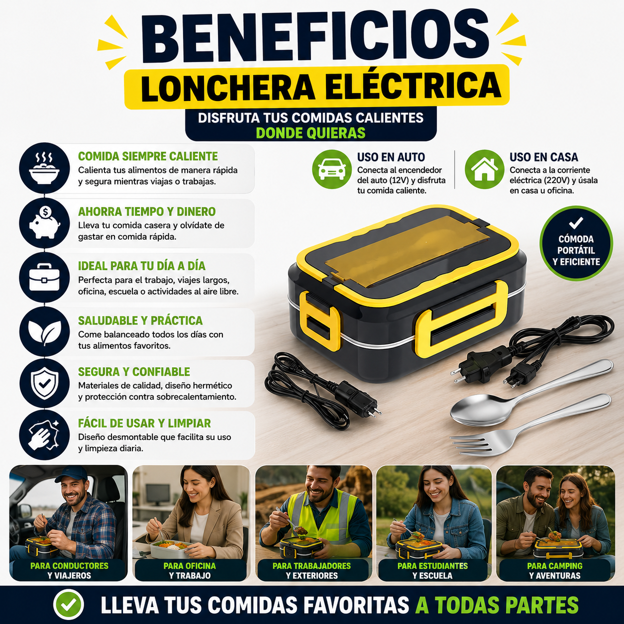 Lonchera Eléctrica para Auto – Comida Caliente Donde Quieras