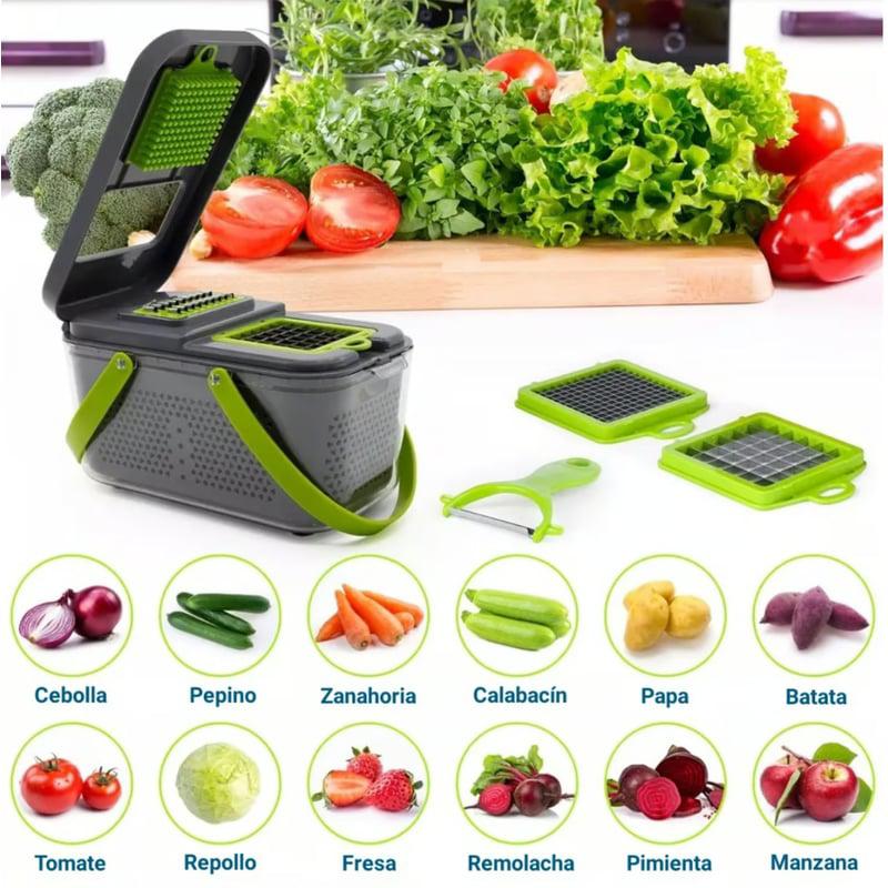 Picador de Verduras Multifuncional 15 en 1 | Corta, rebana y ralla en segundos